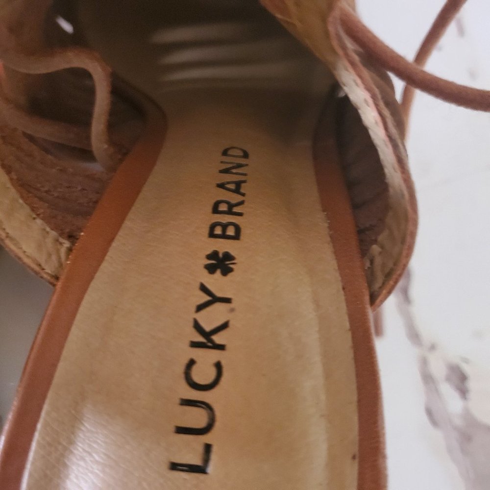 Lucky Brand Laceey Wedge Sandals, Size 7.5 - Picture 3 of 7